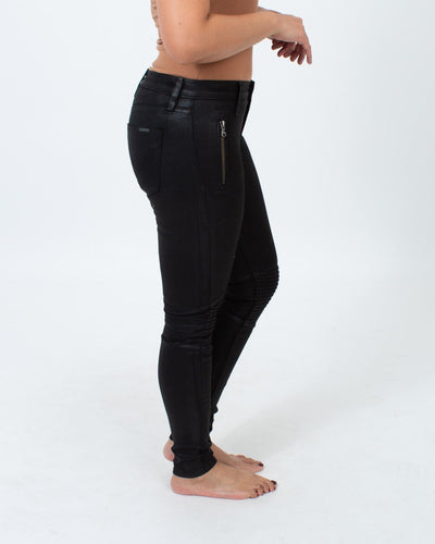 Hudson Clothing Small | US 26 Black Coated Skinny Jeans