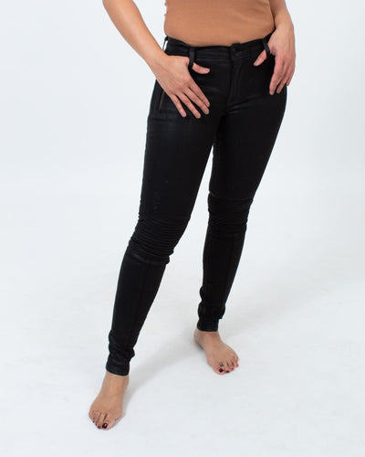 Hudson Clothing Small | US 26 Black Coated Skinny Jeans