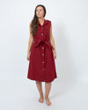 Inclan Studio Clothing Small Red Button Down Dress