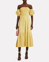 Intermix Clothing Medium "Aubrey Smocked Poplin" Midi Dress