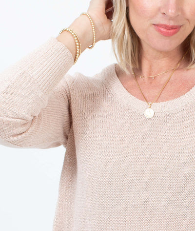 Intermix Clothing Small Pink Metallic Cropped Sweater