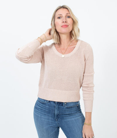 Intermix Clothing Small Pink Metallic Cropped Sweater
