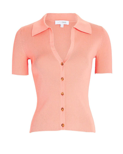 Intermix Clothing XS Avery Rib Knit Polo Top