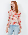 Intermix Clothing XS Pink Floral Silk Blouse