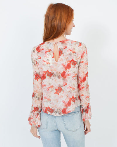 Intermix Clothing XS Pink Floral Silk Blouse