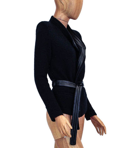 IRO Clothing XS | US 2 I IT 38 Open Front Waffle Knit Jacket with Waist Tie