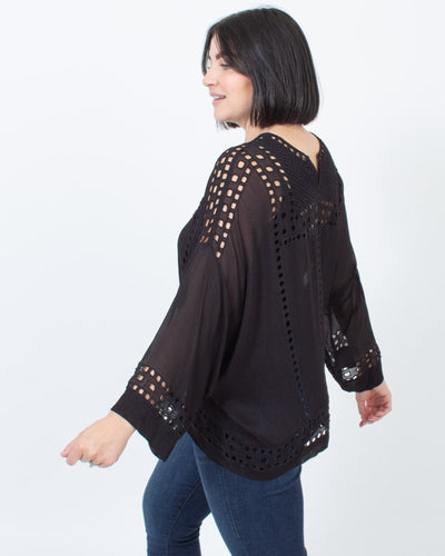 Isabel Marant Étoile Clothing Large | US 10 I FR 42 Black Dolan Eyelet Top