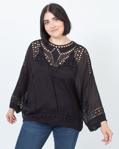 Isabel Marant Étoile Clothing Large | US 10 I FR 42 Black Dolan Eyelet Top