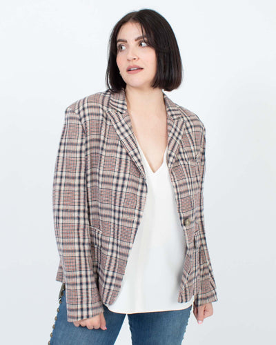 Isabel Marant Étoile Clothing Large | US 10 I FR 42 Plaid Linen Blazer