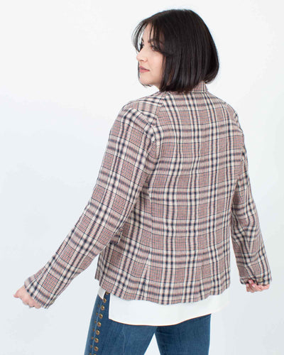 Isabel Marant Étoile Clothing Large | US 10 I FR 42 Plaid Linen Blazer