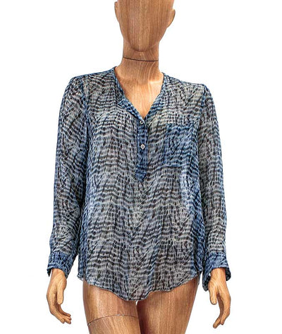 Isabel Marant Étoile Clothing Large | US 10 I FR 42 Printed Long Sleeve Silk Blouse