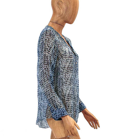 Isabel Marant Étoile Clothing Large | US 10 I FR 42 Printed Long Sleeve Silk Blouse