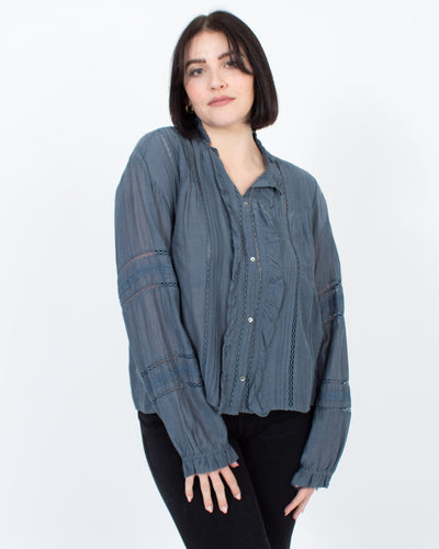 Isabel Marant Étoile Clothing Large | US 10 I FR 42 Ruffled Bib Valda Blouse