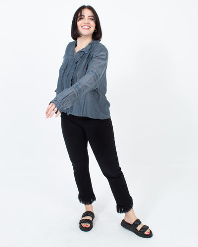Isabel Marant Étoile Clothing Large | US 10 I FR 42 Ruffled Bib Valda Blouse