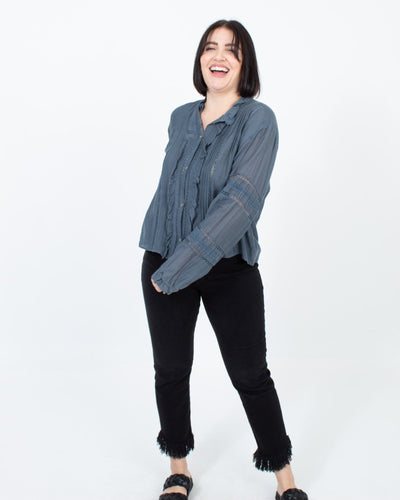 Isabel Marant Étoile Clothing Large | US 10 I FR 42 Ruffled Bib Valda Blouse