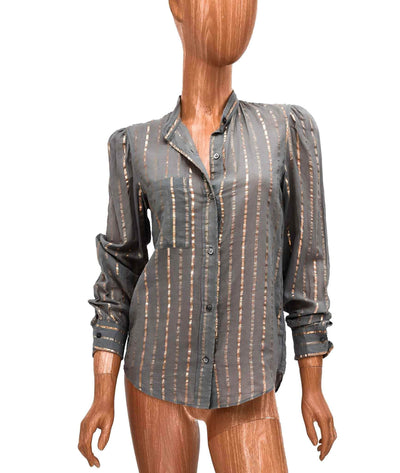 Isabel Marant Étoile Clothing Medium | US 6 I FR 38 Metallic Striped Button Down Top