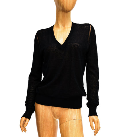 Isabel Marant Étoile Clothing Medium | US 8 I FR 40 Semi-Sheer V-Neck Long Sleeve Top