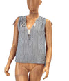 Isabel Marant Étoile Clothing Medium | US 8 I FR 40 Striped Embroidered Sleeveless Top