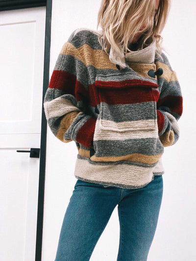 Isabel Marant Étoile Clothing Medium | US 8 I FR 40 Striped Woven Front Pocket Jacket