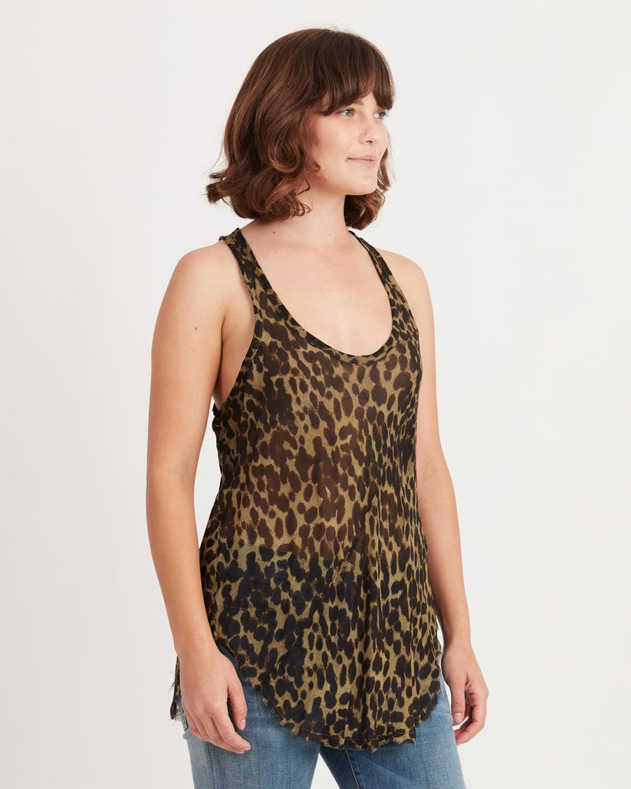 Isabel Marant Étoile Clothing Medium | US 8 Sheer Leopard Print Tank