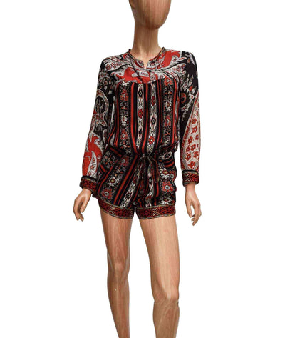 Isabel Marant Étoile Clothing Small Printed Romper with Drawstring Waist