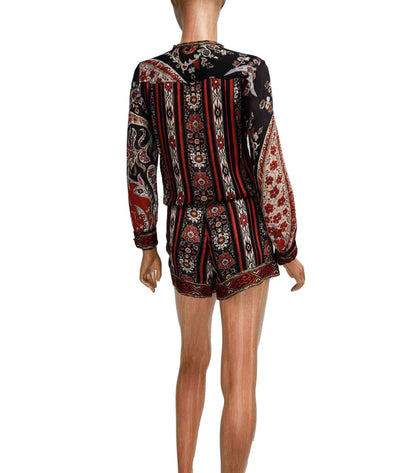 Isabel Marant Étoile Clothing Small Printed Romper with Drawstring Waist