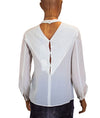 J Brand Clothing XS White Long Sleeve Silk Blouse