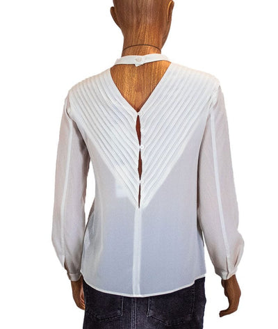J Brand Clothing XS White Long Sleeve Silk Blouse