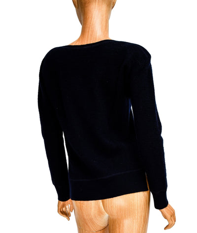 James Perse Clothing Medium Cashmere Waffle Knit Sweater