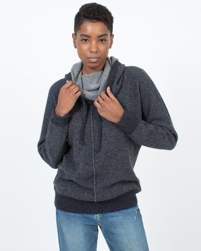 James Perse Clothing Medium Grey Cowl Neck Sweatshirt