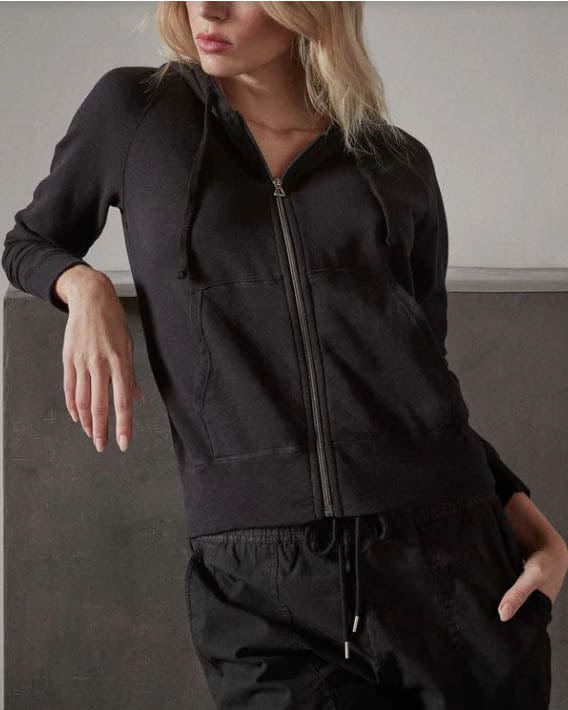 James Perse Clothing Medium "Vintage French Terry" Zip Up Hoodie