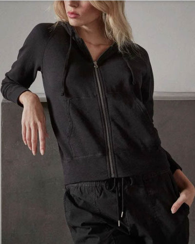James Perse Clothing Medium "Vintage French Terry" Zip Up Hoodie