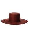 Janessa Leone Accessories Small "Alea" Burnt Orange Flat Top Wide Brim Hat