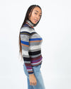 JED Clothing XS Metallic Striped Long Sleeve Turtleneck Top