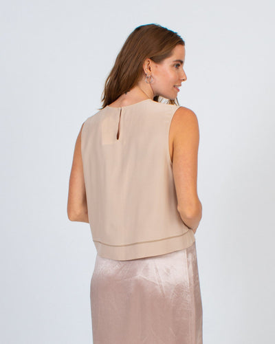 Jenni Kayne Clothing Large Silk Cropped Sleeveless Top