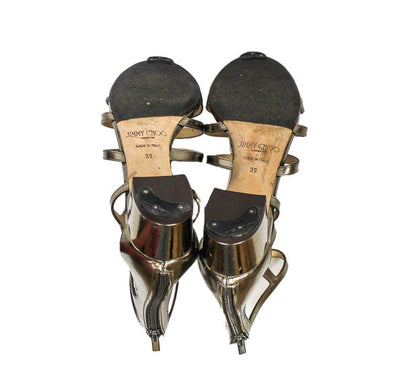 Jimmy Choo Shoes Large | US 9 I IT 39 Low-Heel Metallic Gladiator Sandals