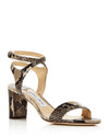 Jimmy Choo Shoes Medium | 8 "Marine" Leather Snake Print Sandal