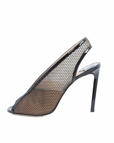 Jimmy Choo Shoes Medium | US 8.5 I IT 38.5 Patent Mesh Peep-Toe