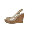 Jimmy Choo Shoes Medium | US 9 I IT 39 Neutral Patent Leather Slingback Wedges