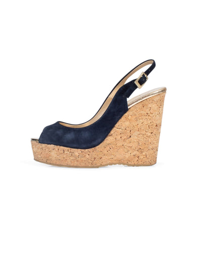 Jimmy Choo Shoes Small | US 37 Suede Slingback Wedge