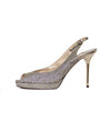 Jimmy Choo Shoes Small | US 7.5 I IT 37.5 Sparkle Peep-Toe Slingback Heels