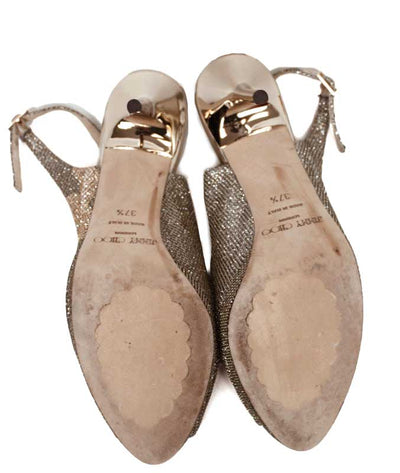Jimmy Choo Shoes Small | US 7.5 I IT 37.5 Sparkle Peep-Toe Slingback Heels
