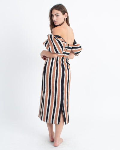 Johanna Ortiz Clothing XS | US 2 "Wondering Existence" Midi Dress With Peplum
