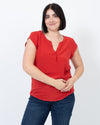 Joie Clothing Medium Red Semi-Sheer Blouse