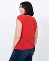 Joie Clothing Medium Red Semi-Sheer Blouse