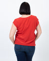 Joie Clothing Medium Red Semi-Sheer Blouse