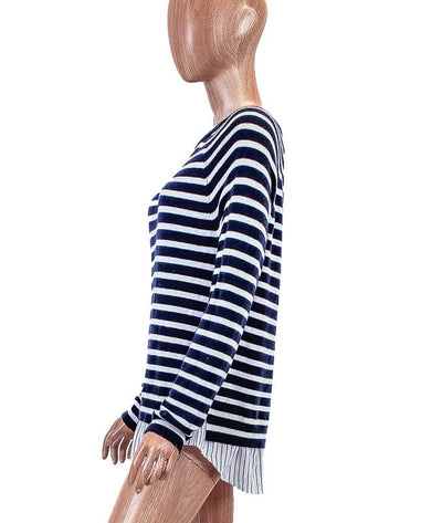 Joie Clothing Medium Stripe Sweater with Dress Shirt Trim