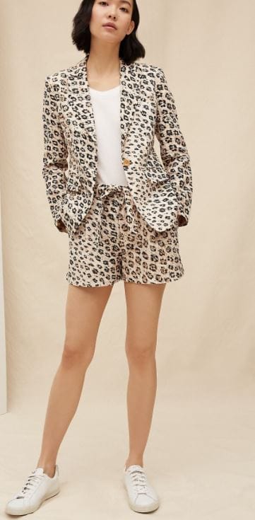 Joie Clothing Medium | US 6 "Anilah" Leopard Print Linen Blazer