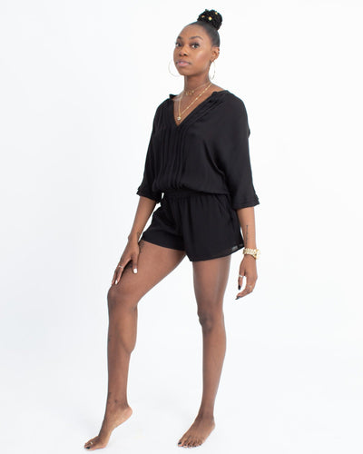 Joie Clothing Small Black Three Quarter Sleeve Romper