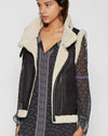Joie Clothing Small "Danay" Leather & Faux Fur Vest